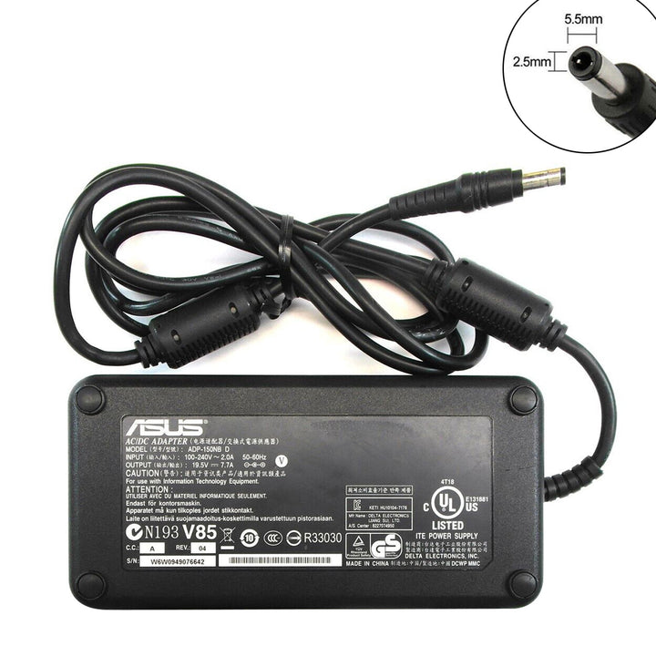 ASUS 19.5V 7.7A 5.5x2.5 Adapter for ASUS G74SX G53SX